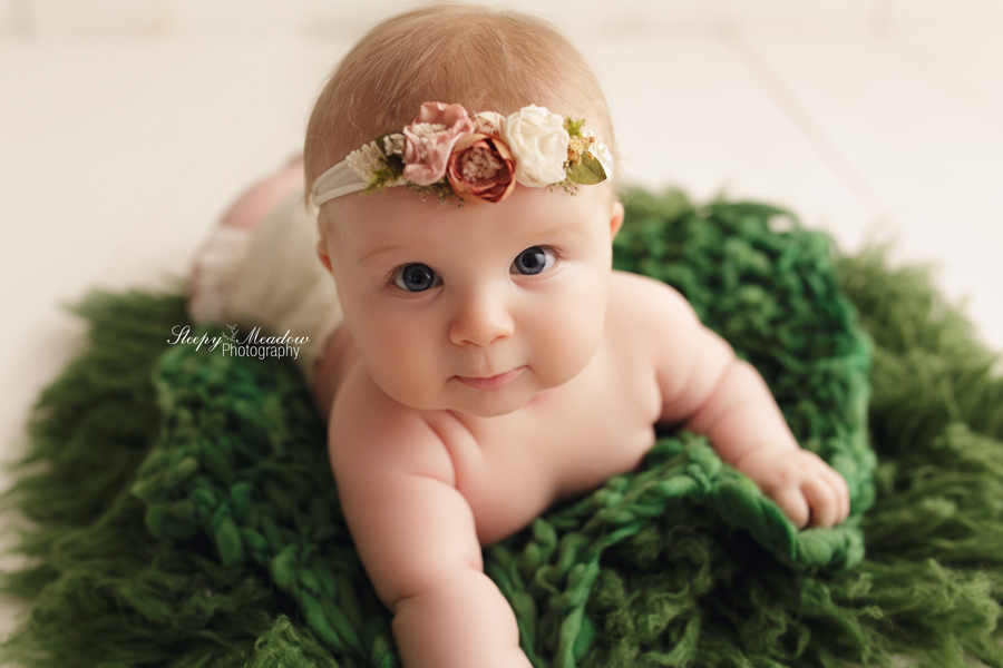 Annalee's 4 month baby session with Sleepy Meadow Photography of Milwaukee.