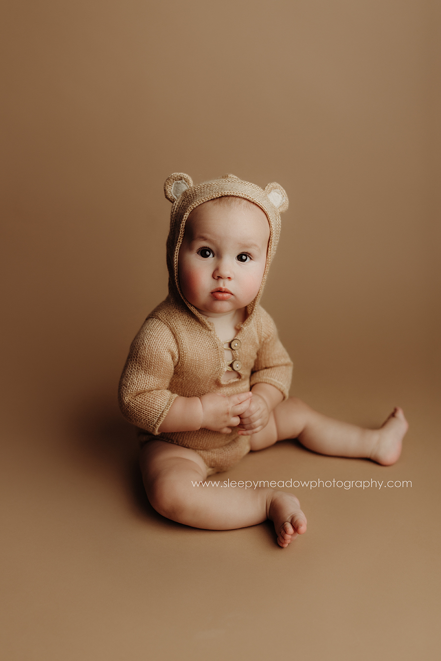 Teddy bear themed photo shoot for 6 month baby.